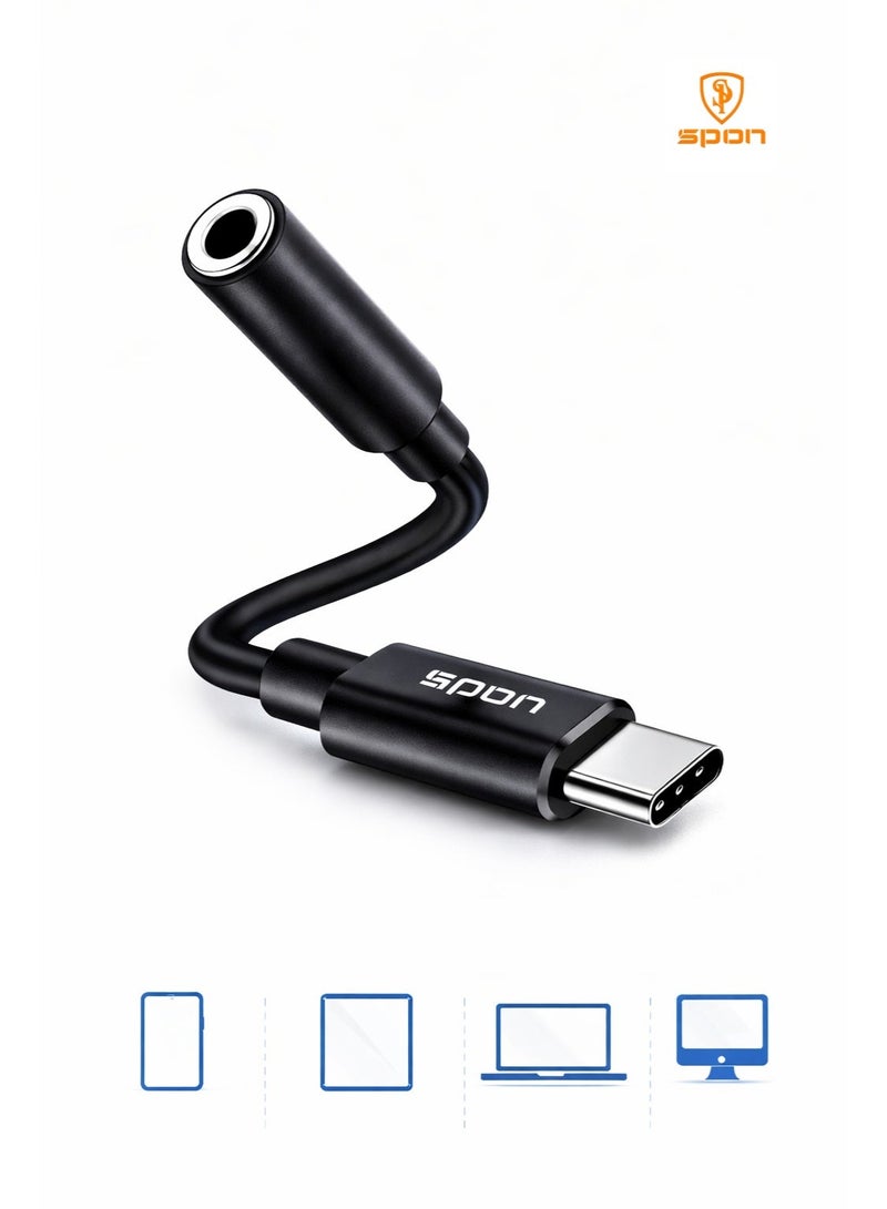 SPON Type-C to 3.5mm Audio Adapter – High-Resolution Sound for Phones & Tablets - Image 1